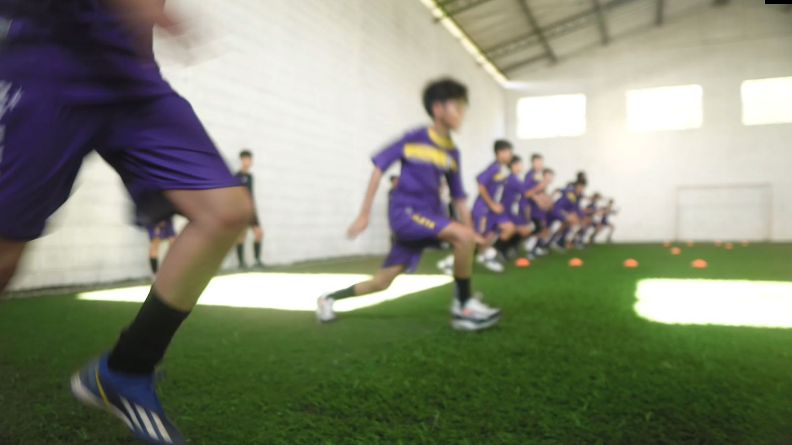 Treino em espaço coberto